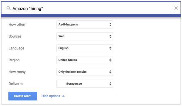 Google Alerts competitor tracking