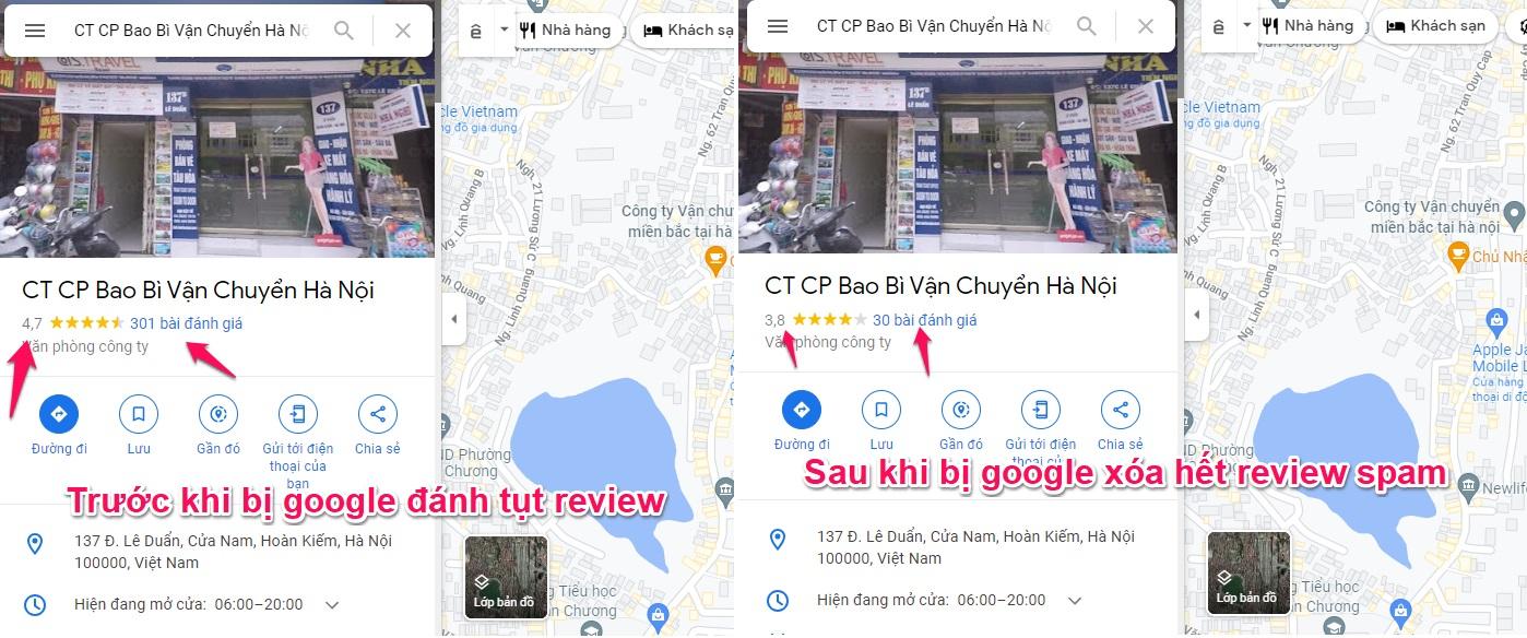 Review Google Map và hình ảnh thật